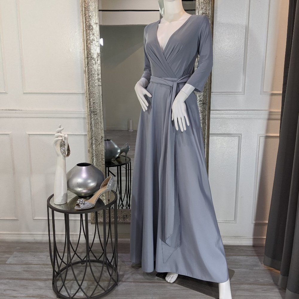Grey Formal Evening Dress Gown